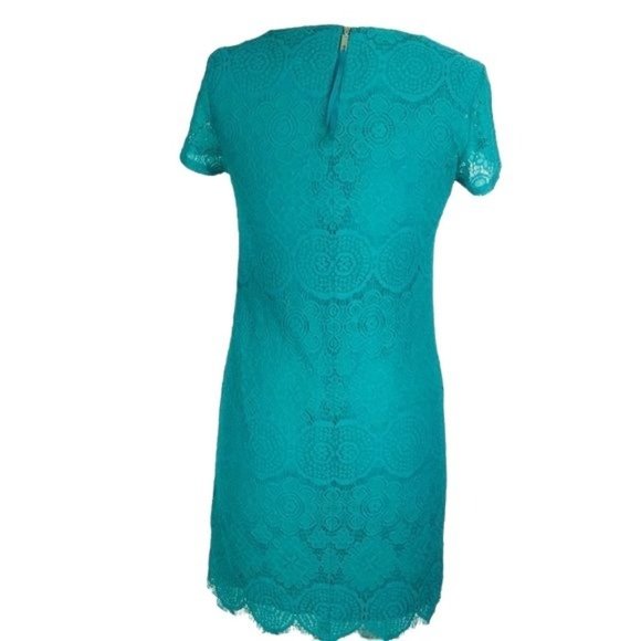 LAUNDRY BY SHELLI SEGAL Green Lace Dress Size 4 - Picture 3 of 7